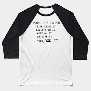 Power of Faith Illustration on White Background Baseball T-Shirt